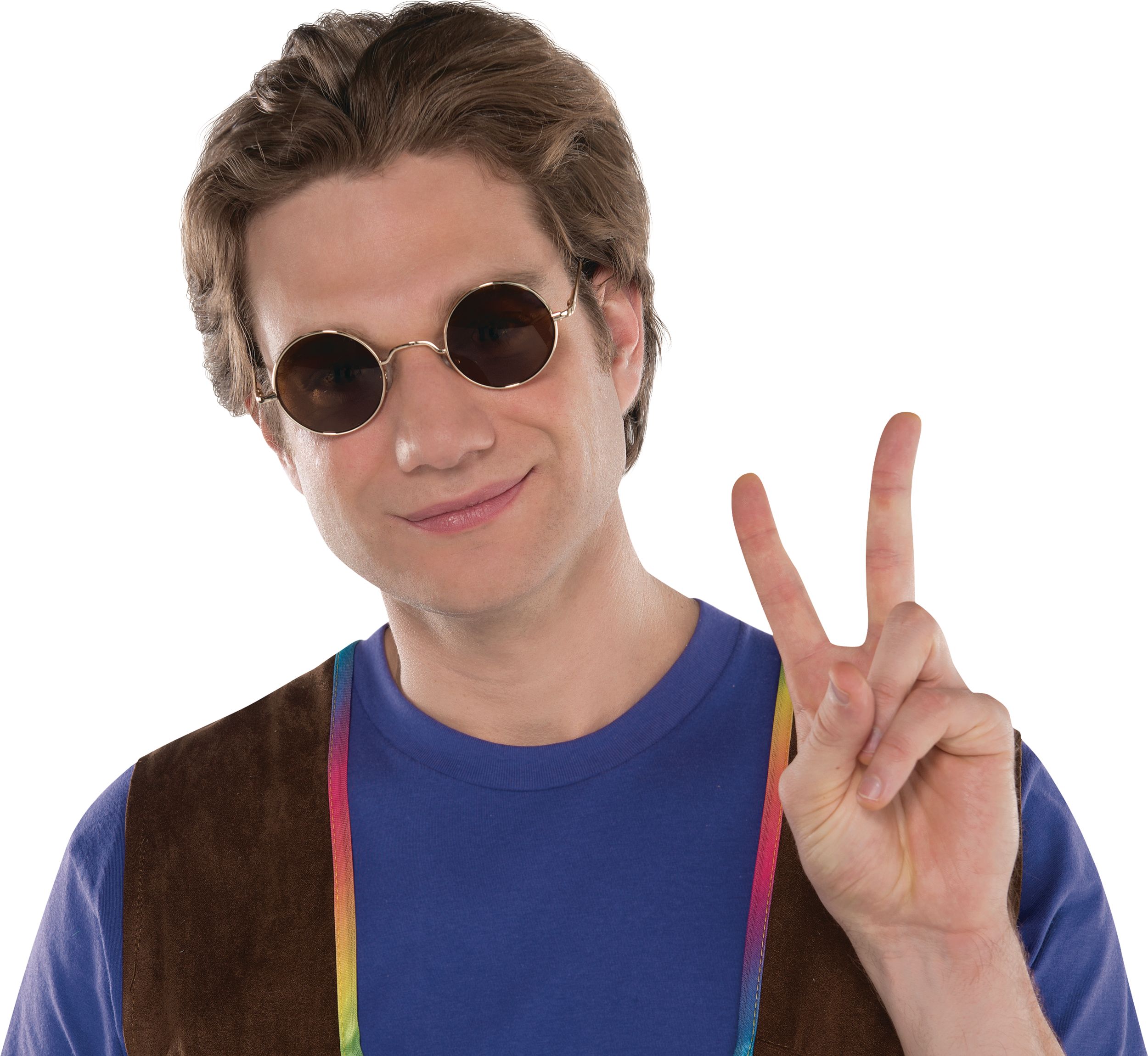 John Wearable Sunglasses, Black/Gold, One Size, for Birthday Party/Halloween Front_Angled_Left