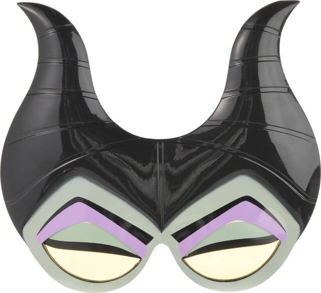Disney Maleficent Wearable Sunglasses, Black/Purple, One Size, for Birthday Party/Halloween Front_Flat