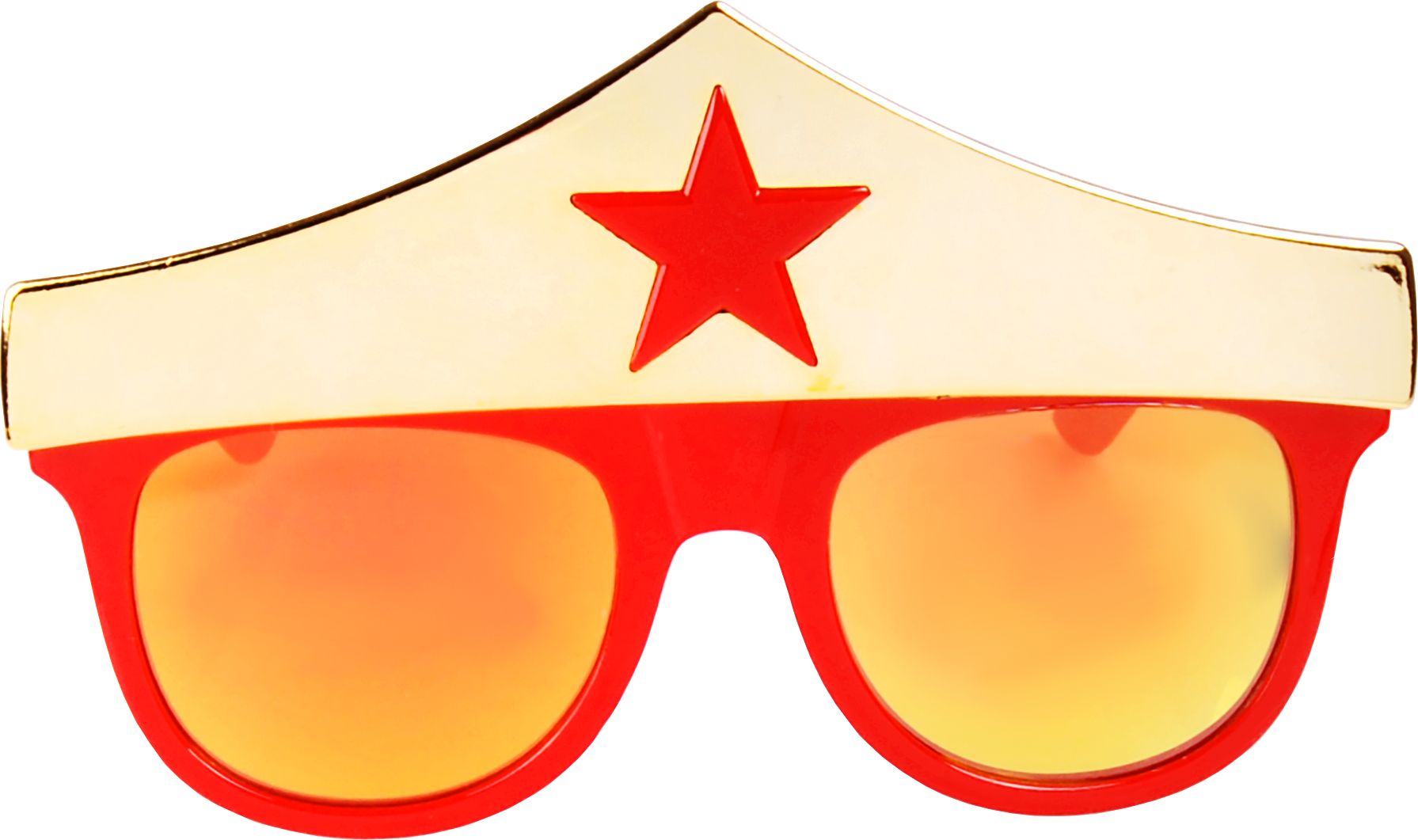 DC Wonder Woman Wearable Sunglasses, Blue/Red/White, One Size, for Birthday Party/Halloween Front_Elevated
