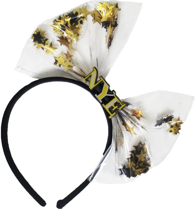New Year's Eve Bow Headband Front_Flat