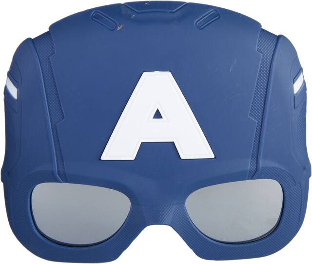 Disney Marvel Avengers Captain America Wearable Sunglasses, Blue, One Size, for Birthday Party/Halloween Front_Flat