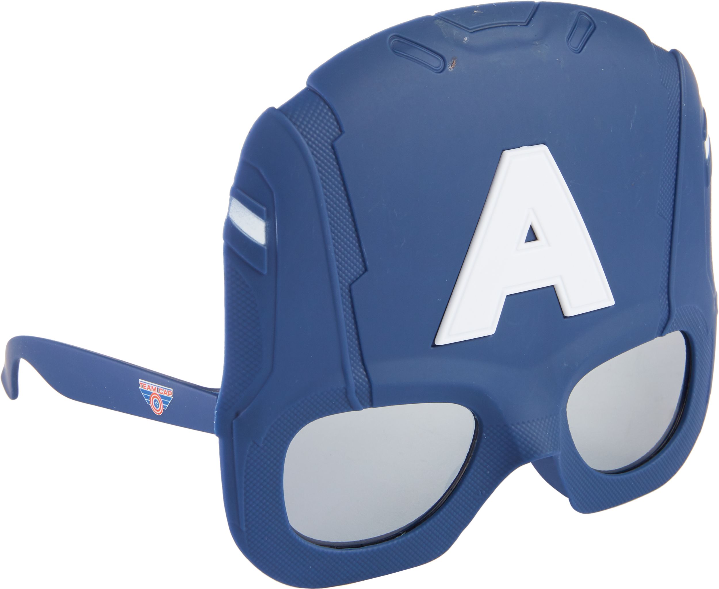 Disney Marvel Avengers Captain America Wearable Sunglasses, Blue, One Size, for Birthday Party/Halloween Front_Angled_Right