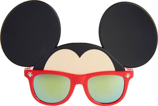 Kids Disney Mickey Mouse Wearable Sunglasses, Red/Black, One Size, for Birthday Party/Halloween Front_Flat