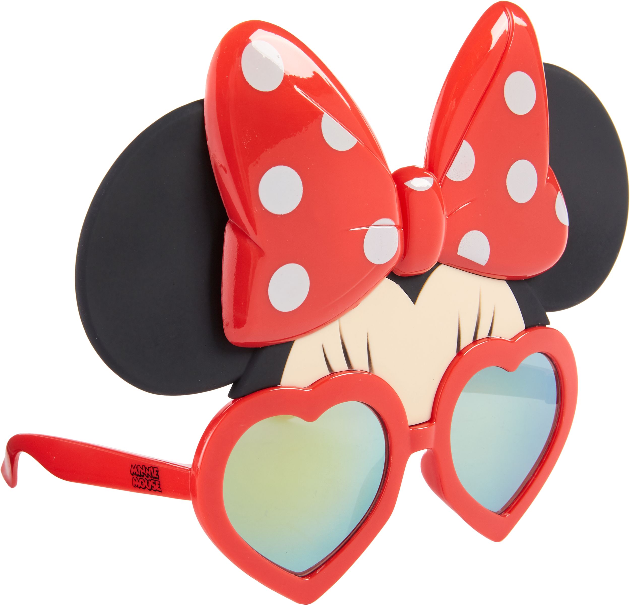 Kids Disney Minnie Mouse Wearable Sunglasses, Black/Red, One Size, for Birthday Party/Halloween, Minnie Mouse Costume Accessories Front_Angled_Right