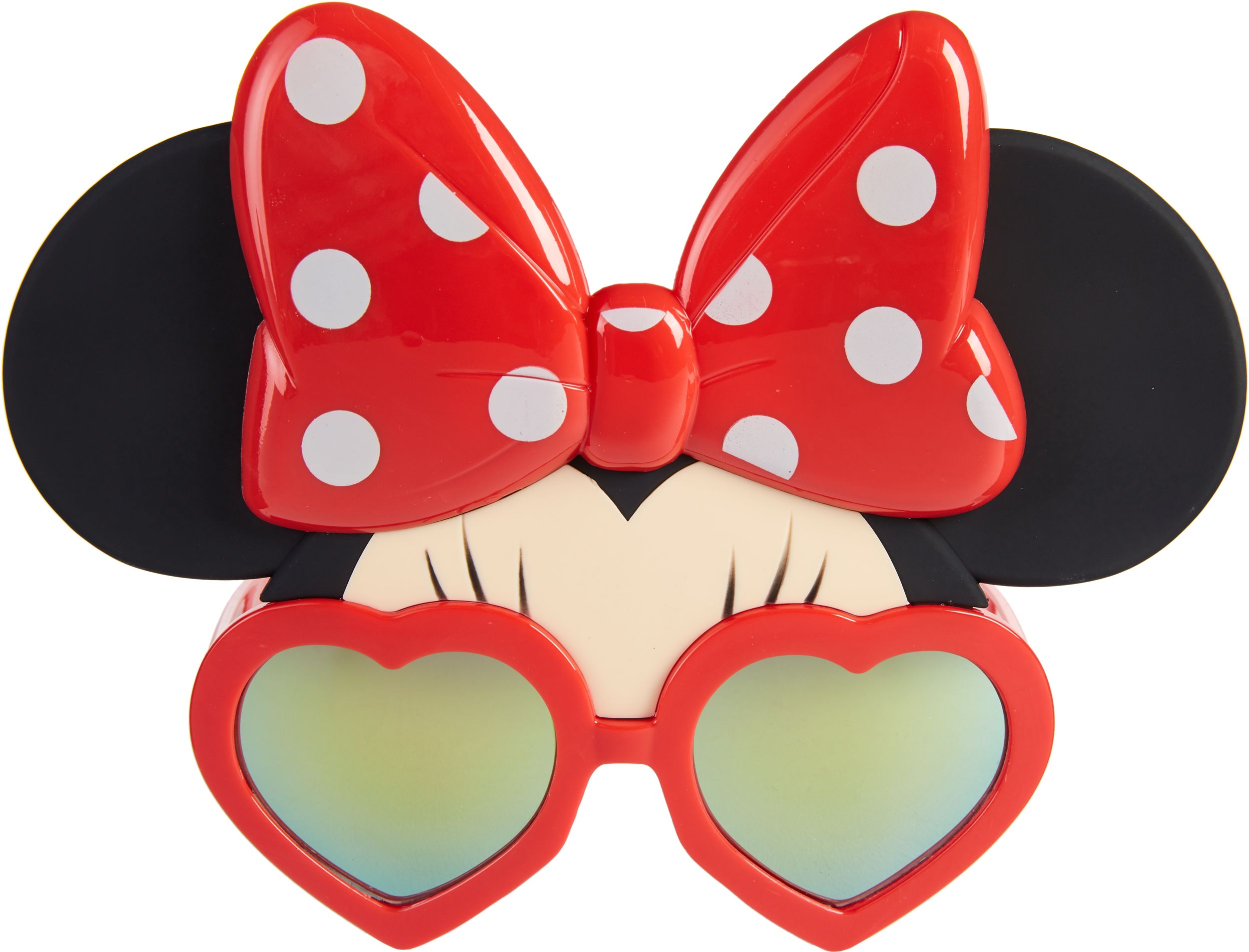 Kids Disney Minnie Mouse Wearable Sunglasses, Black/Red, One Size, for Birthday Party/Halloween, Minnie Mouse Costume Accessories Front_Flat