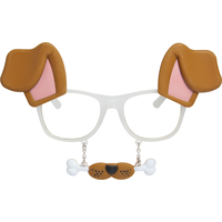Lunettes moustaches, chien brun Front_Flat