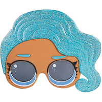 Kids L.O.L. Surprise! Splash Queen Wearable Sunglasses, Blue, One Size, for Birthday Party/Halloween Front_Flat