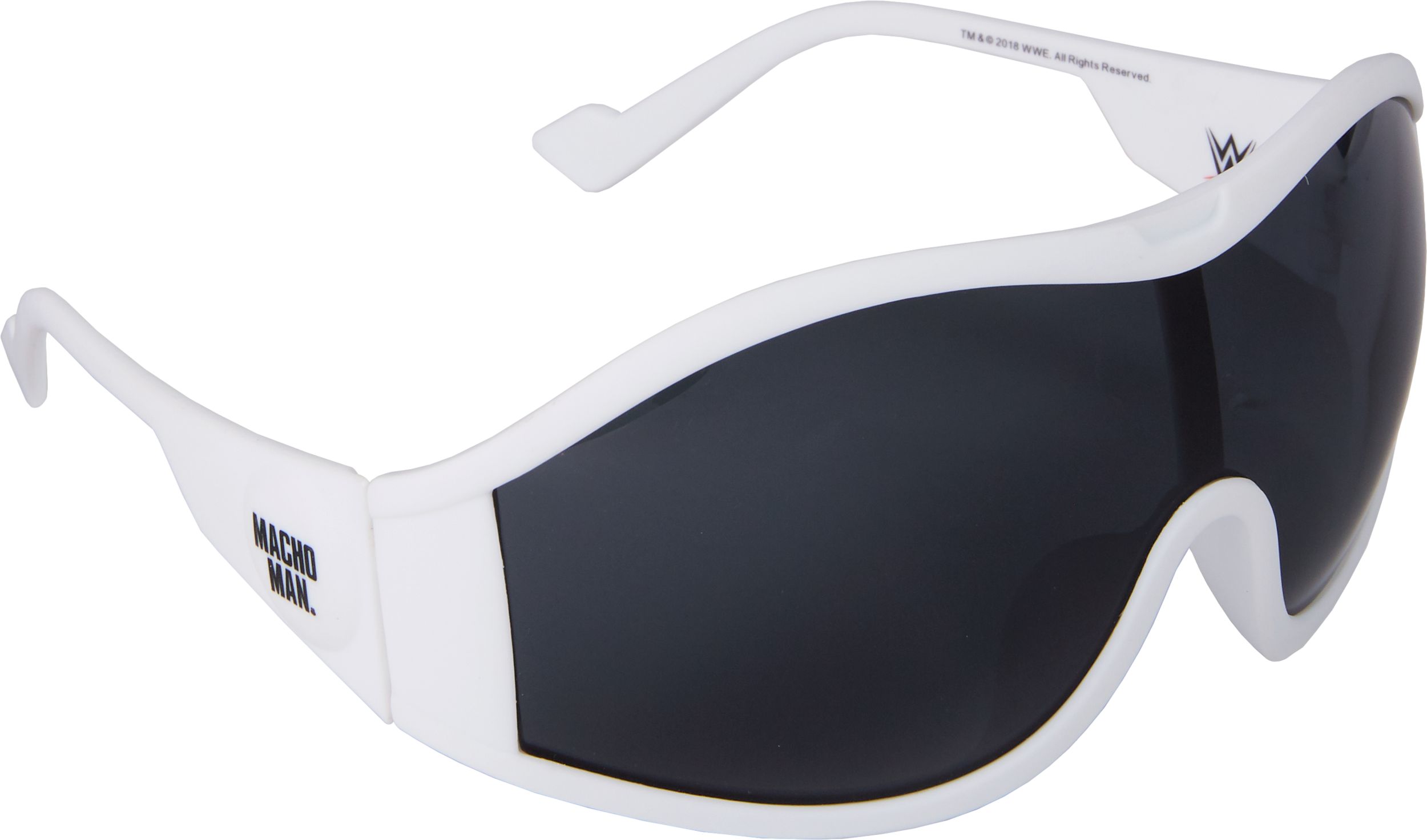 WWE "Nacho Man" Wearable Sunglasses, White/Black, One Size, for Birthday Party/Halloween Front_Angled_Right