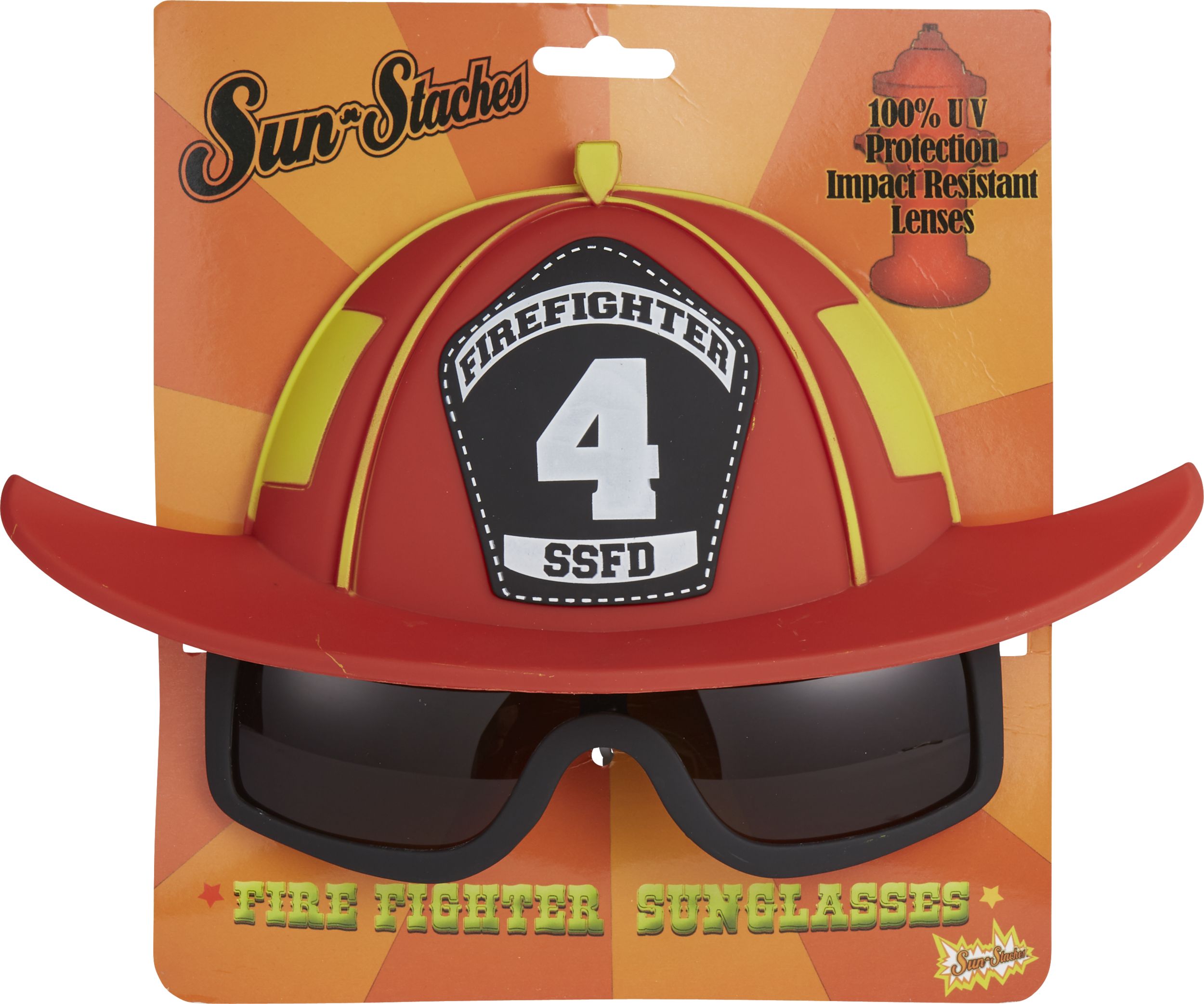 Kids Firefighter Wearable Sunglasses, Red, One Size, for Birthday Party/Halloween Front_Flat