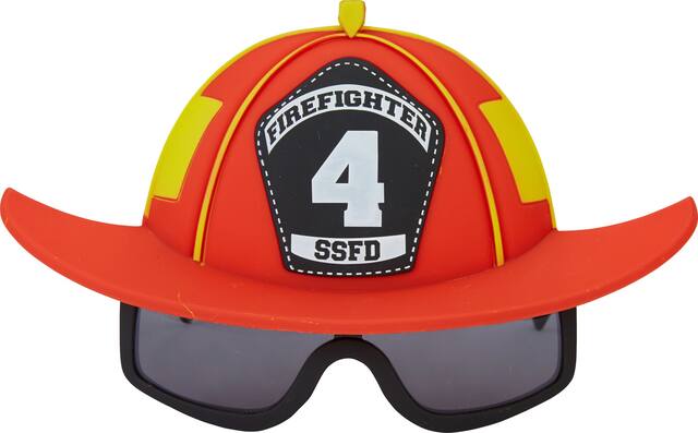Kids Firefighter Wearable Sunglasses, Red, One Size, for Birthday Party/Halloween Front_Flat
