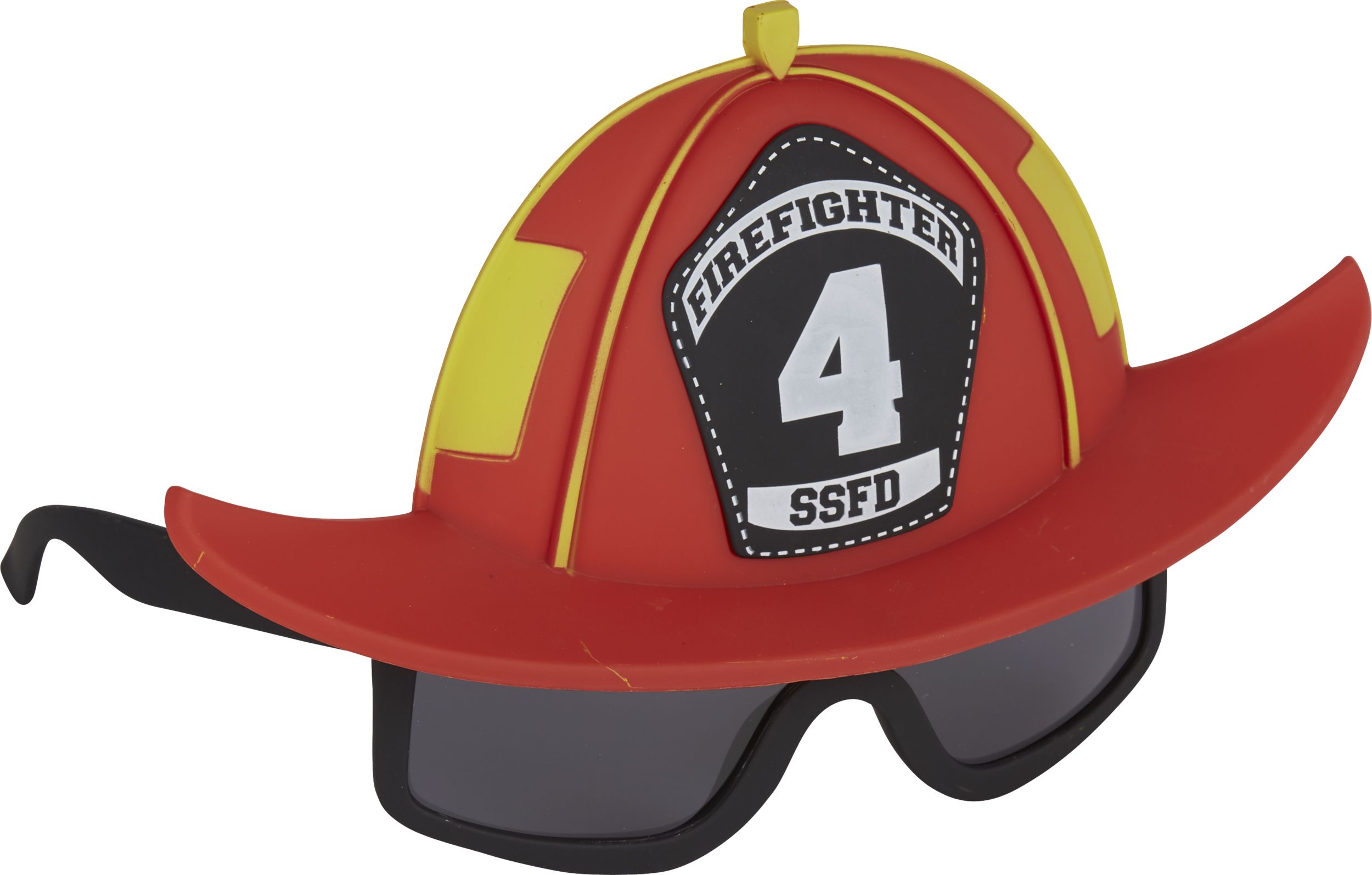 Kids Firefighter Wearable Sunglasses, Red, One Size, for Birthday Party/Halloween Front_Angled_Right