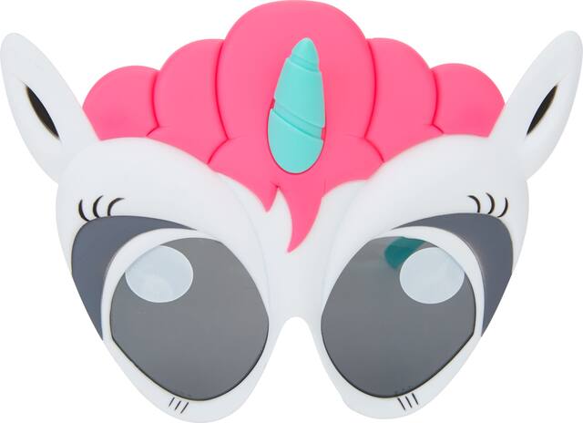 Kids Unicorn Wearable Sunglasses, Pink/White, One Size, for Birthday Party/Halloween, Children's Novelty Sunglasses Front_Flat