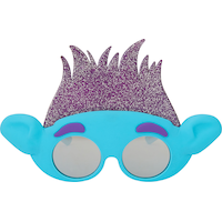 Kids Trolls Branch Wearable Sunglasses, Blue, One Size, for Birthday Party/Halloween Front_Flat