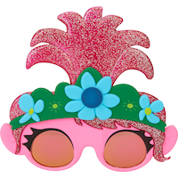 Kids Trolls Poppy Wearable Sunglasses, Pink, One Size, for Birthday Party/Halloween Front_Flat