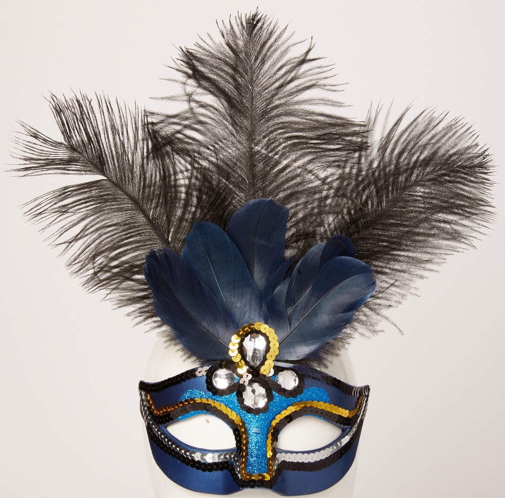 Blue Feather Masquerade Mask | Party City