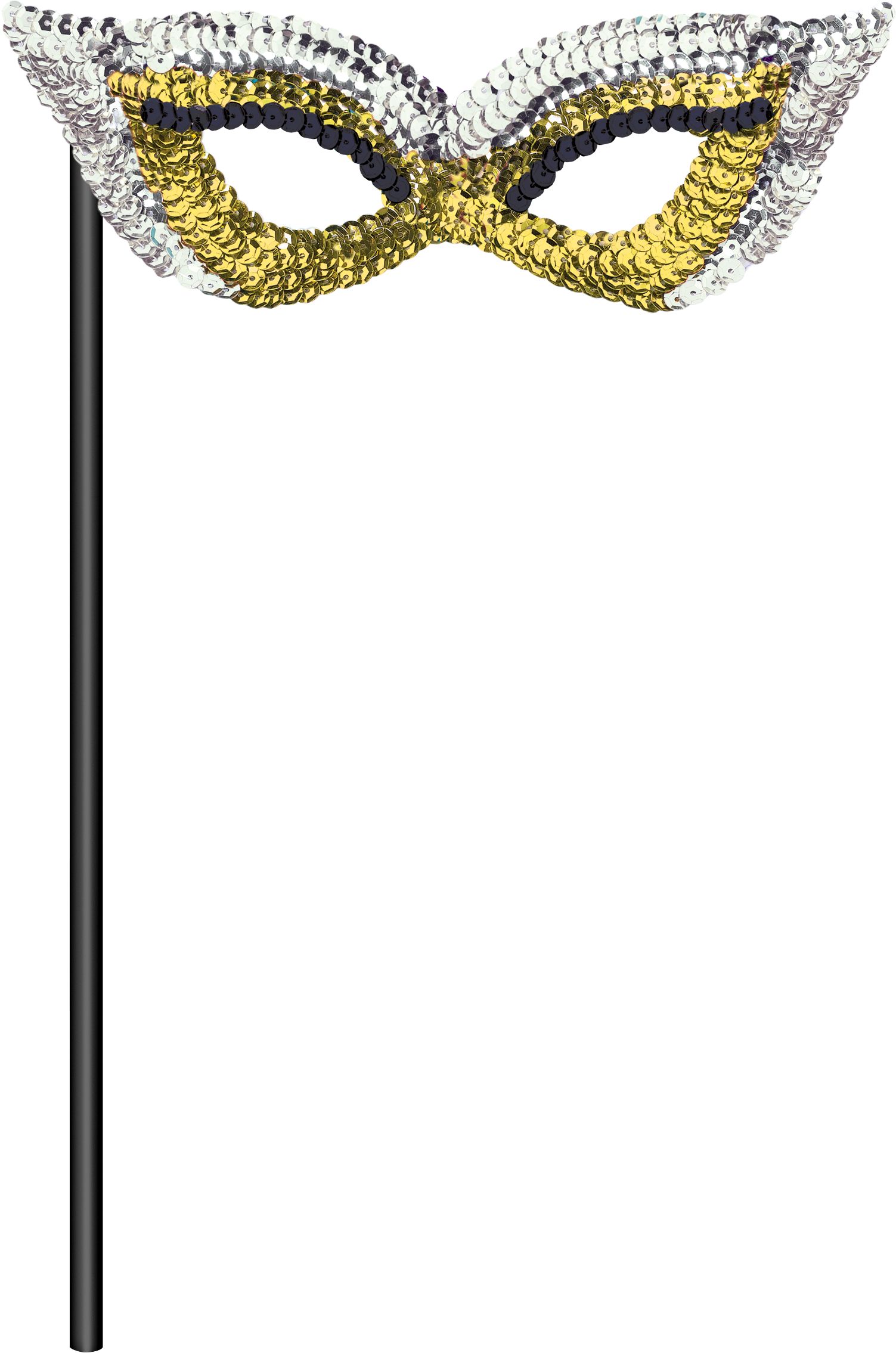 Black, Gold & Silver Masquerade Masks, 6-pk Front_Flat