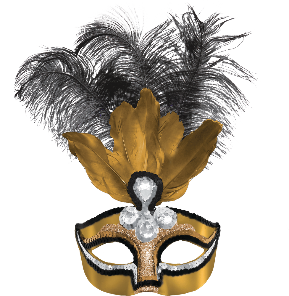 Gold Feather Masquerade Mask | Party City