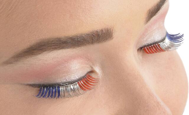 Faux cils autocollants scintillants, couleurs patriotiques Front_Angled_Right