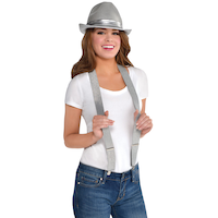 Adjustable Y-Back Suspenders, Assorted Colours, One Size, Wearable Costume Accessory for Halloween Front_Flat