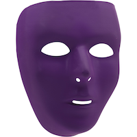 Masque intégral de base, choix de couleurs, taille unique, accessoire de costume à porter pour l'Halloween Front_Angled_Right
