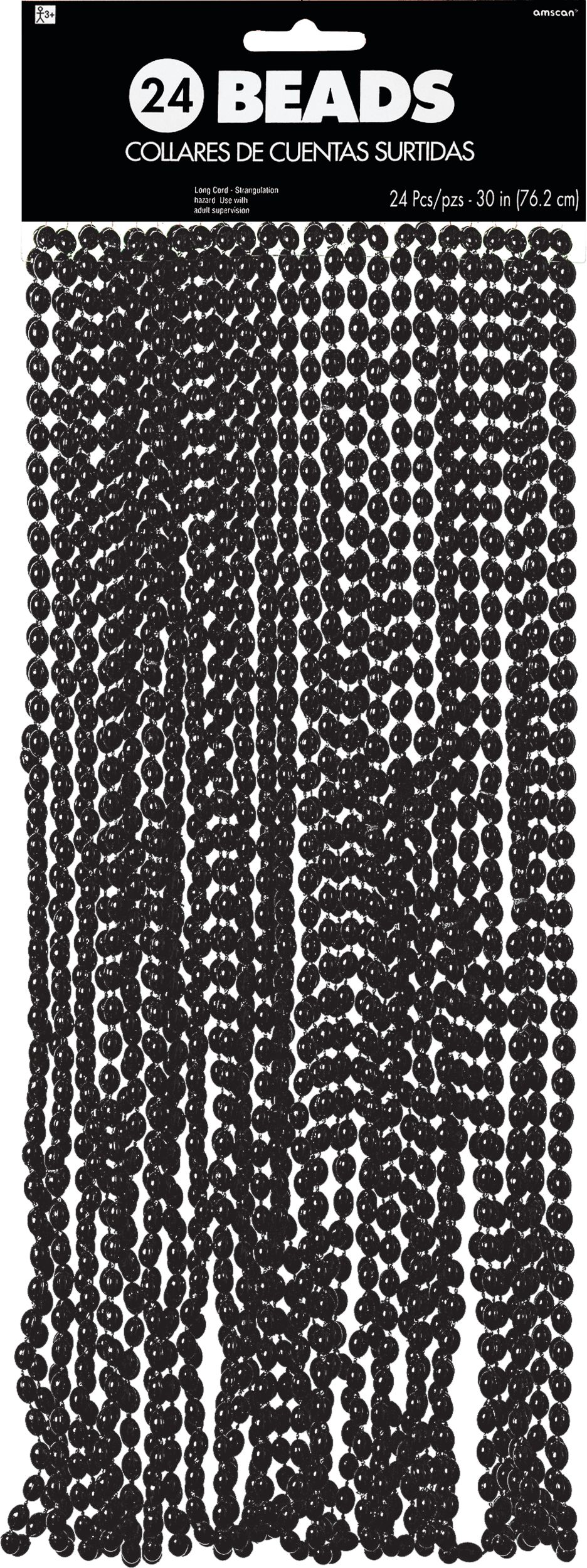 24CT BLK BEAD NECKLA