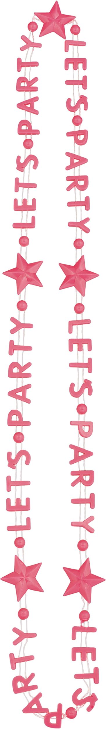 Black Light Neon Let's Party Bead Necklaces, 3-pk Front_Flat