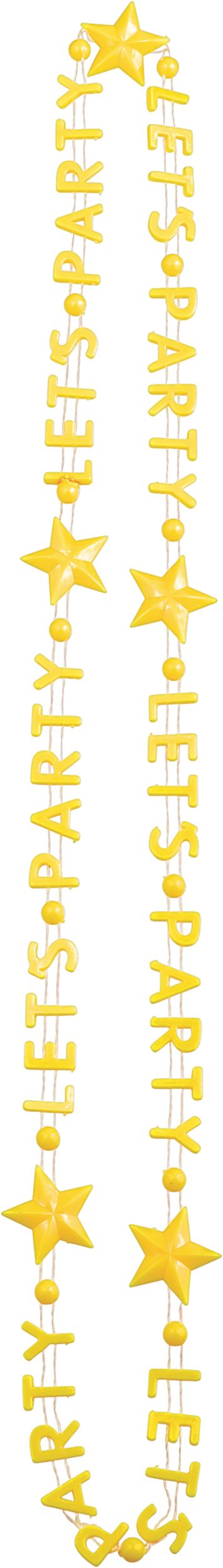 Black Light Neon Let's Party Bead Necklaces, 3-pk Front_Flat