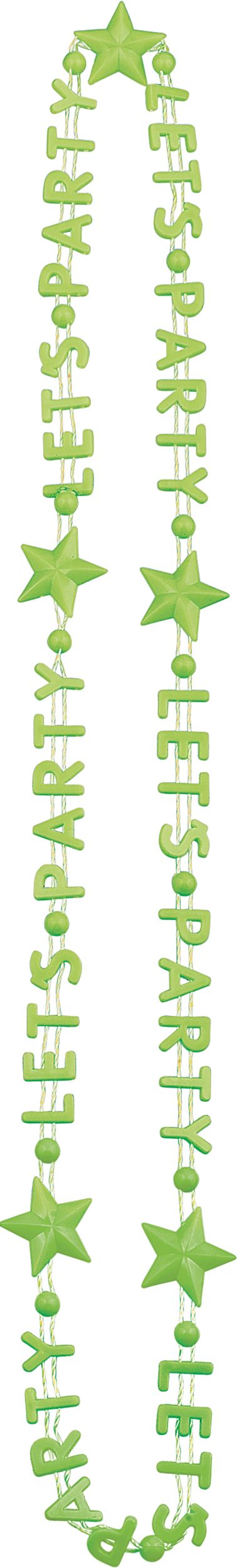 Black Light Neon Let's Party Bead Necklaces, 3-pk Front_Flat