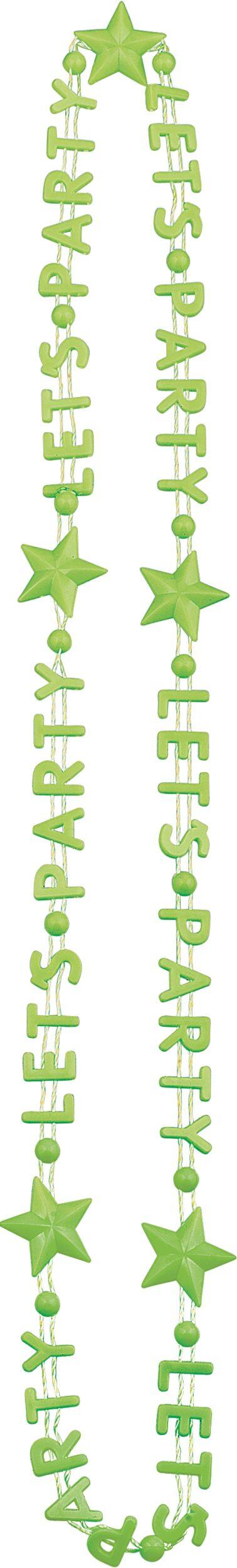 Black Light Neon Let's Party Bead Necklaces, 3-pk Front_Flat