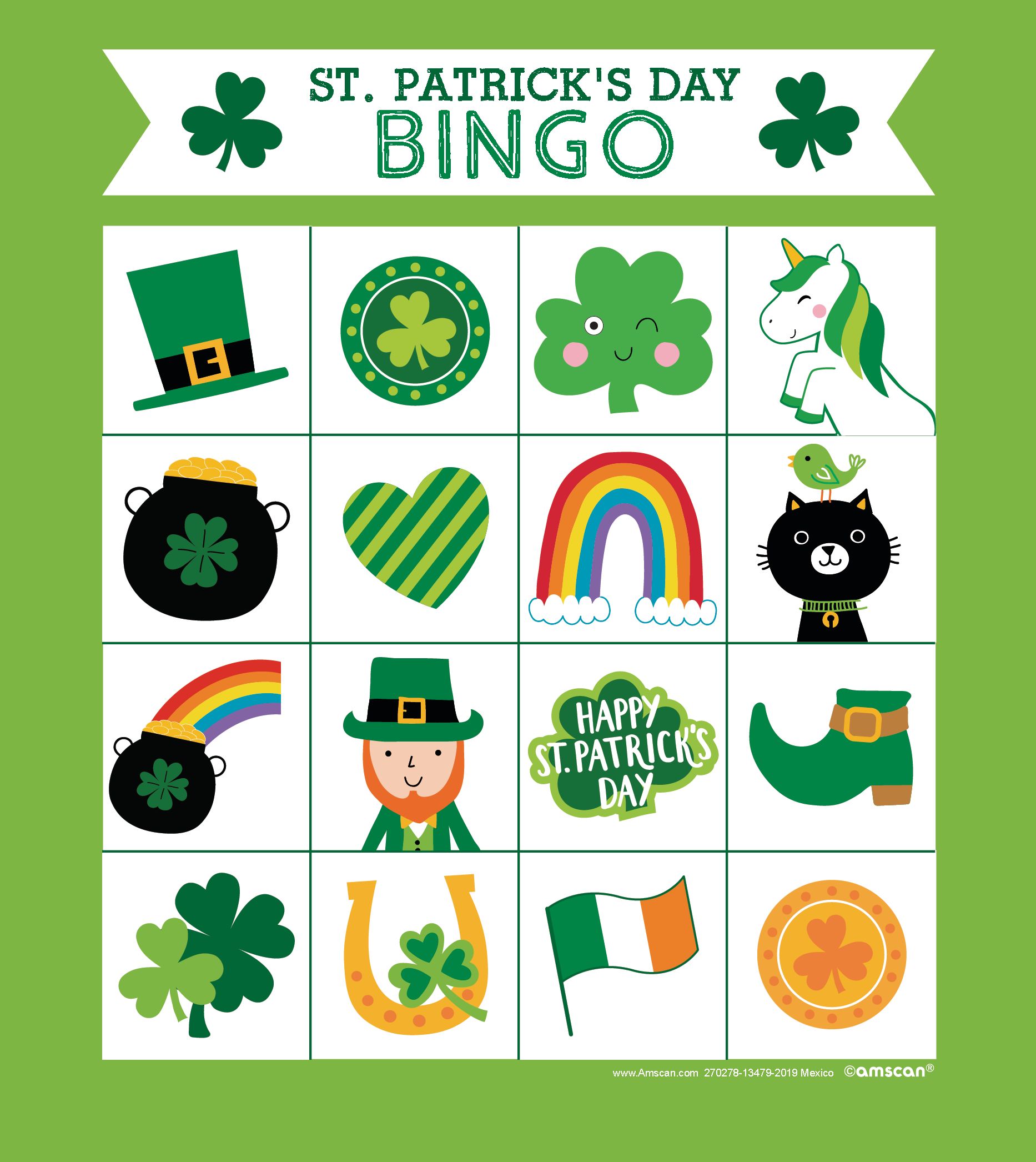 St. Patrick's Day Bingo Front_Flat