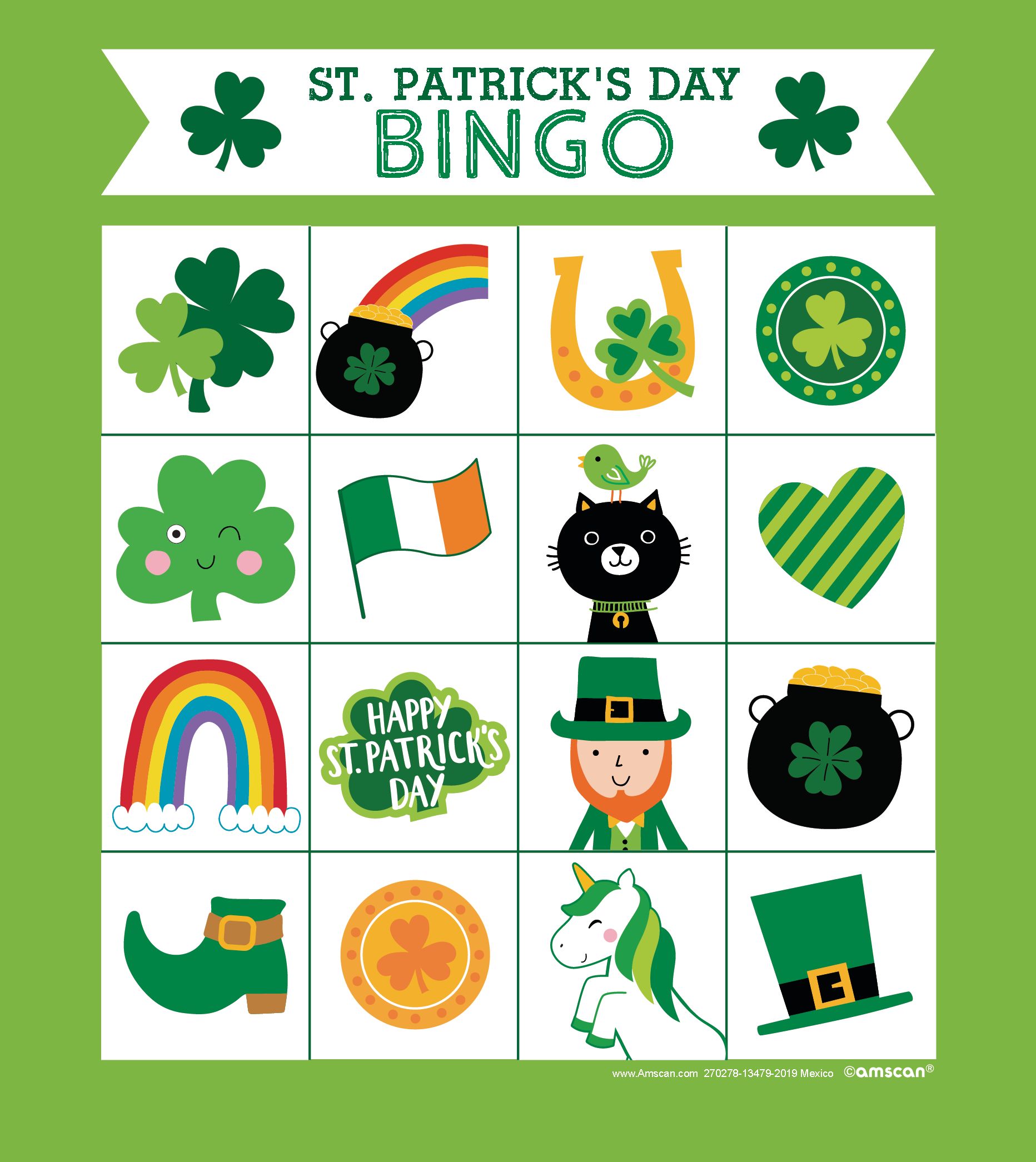 St. Patrick's Day Bingo Front_Flat
