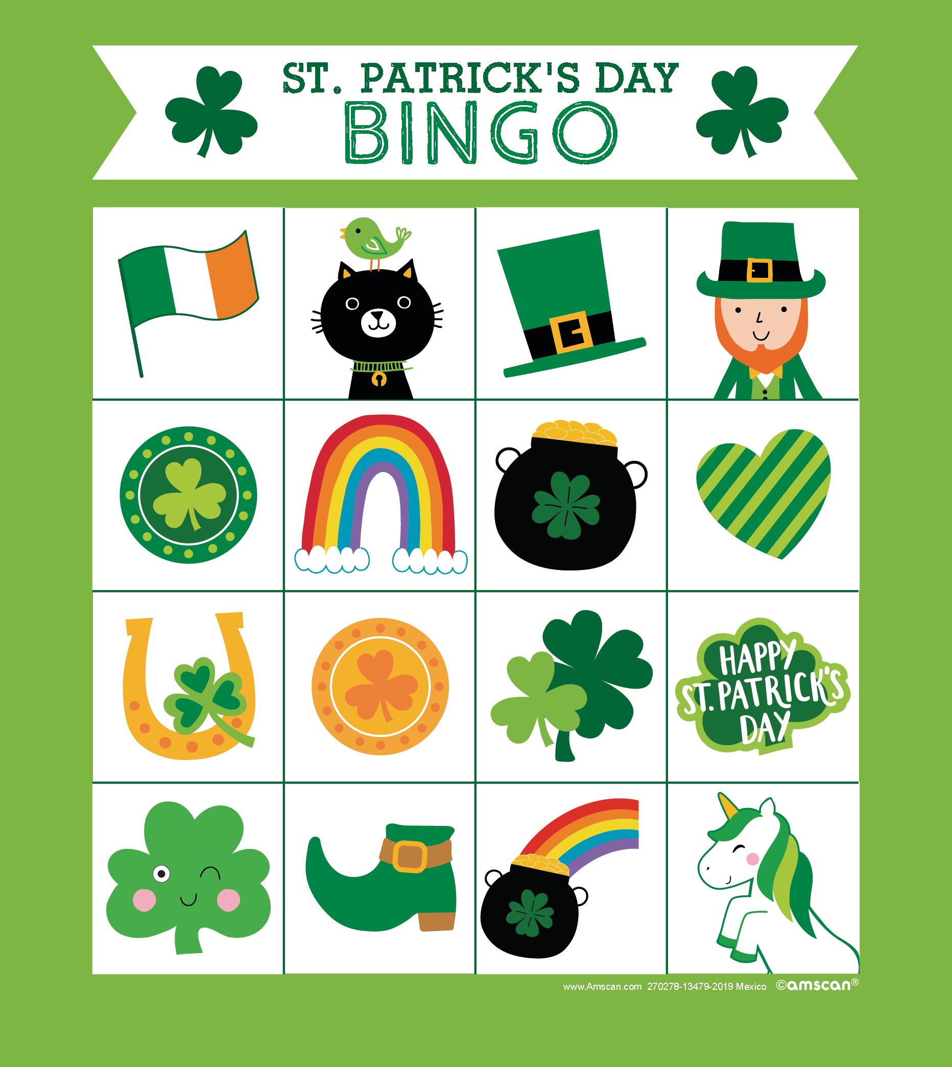 St. Patrick's Day Bingo Front_Flat