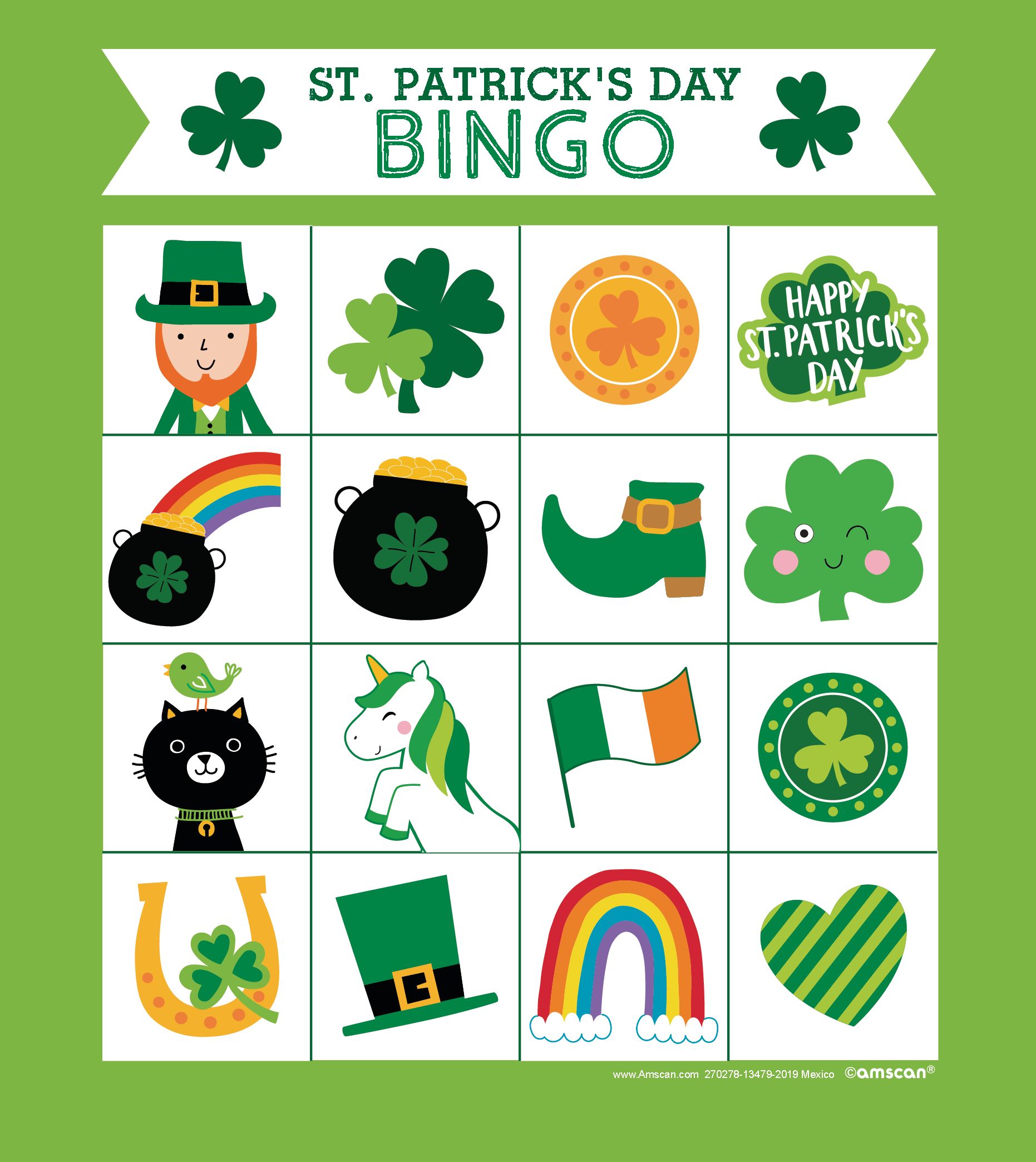 St. Patrick's Day Bingo Front_Flat