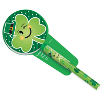 Winking Shamrock St. Patrick's Day Pen with Notepad Overhead_Plunge