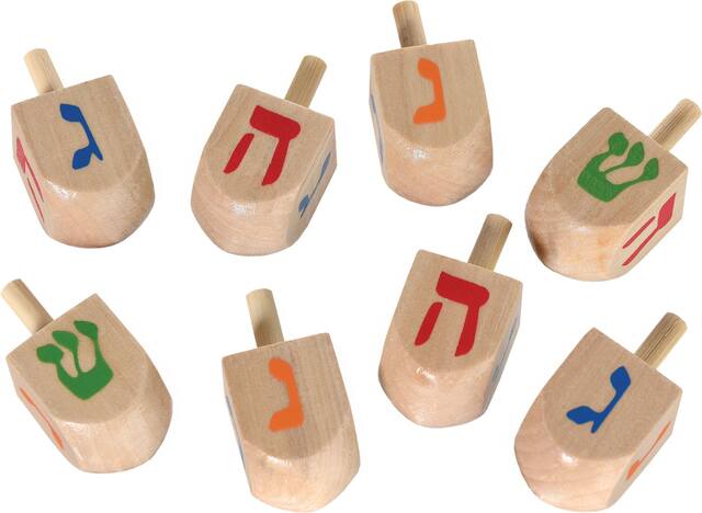 Dreidels en bois, paq. 8 Composite_or_Mixed