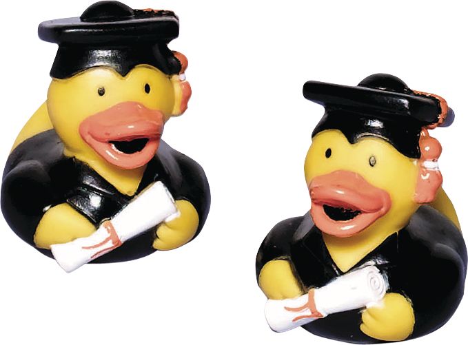 Grad Cap & Diploma Graduation Rubber Duck Toy Favour, Yellow/Black, for Graduation Composite_or_Mixed