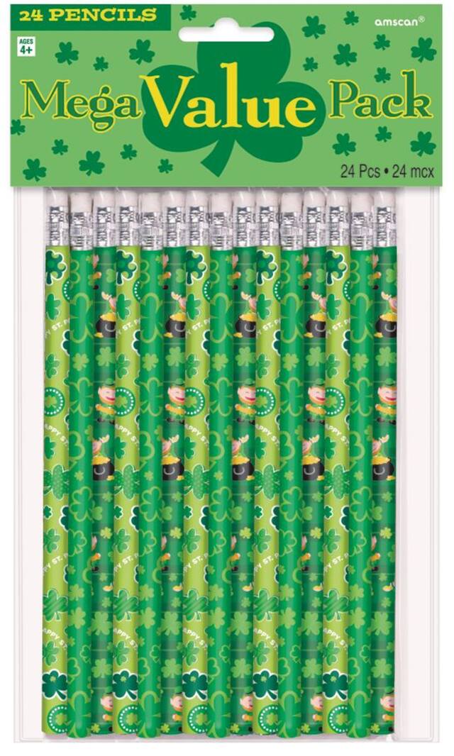 St. Patrick's Day Pencils, 24-pk Front_Flat