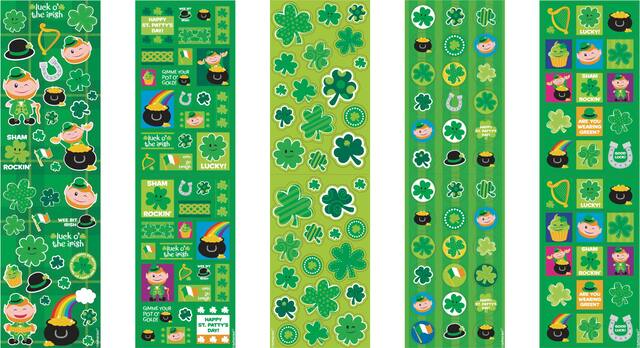 Carnet d'autocollants de la Saint-Patrick, paq. 350 Overhead_Flat