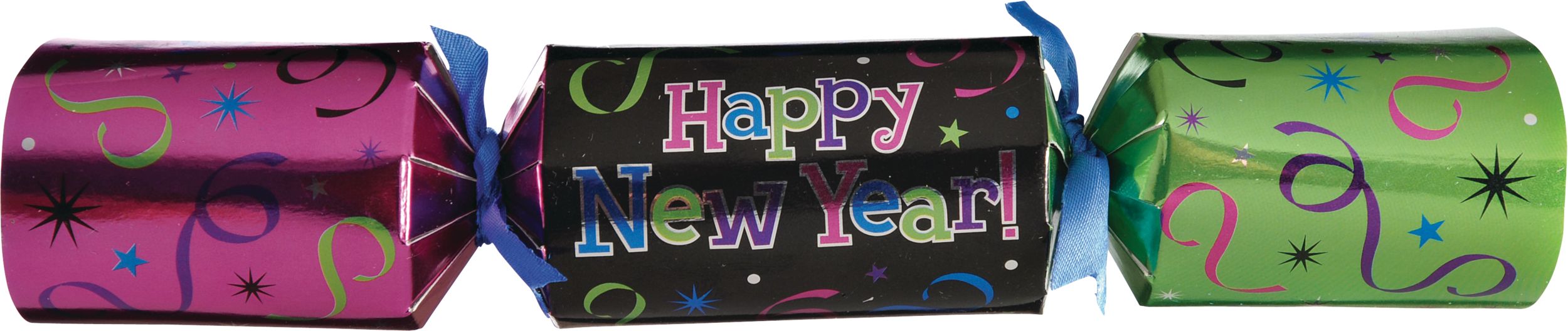 Colourful New Year's Crackers, 8-pk Front_Flat