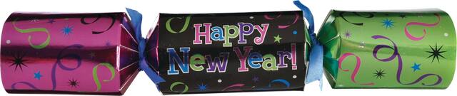 Colourful New Year's Crackers, 8-pk Front_Flat