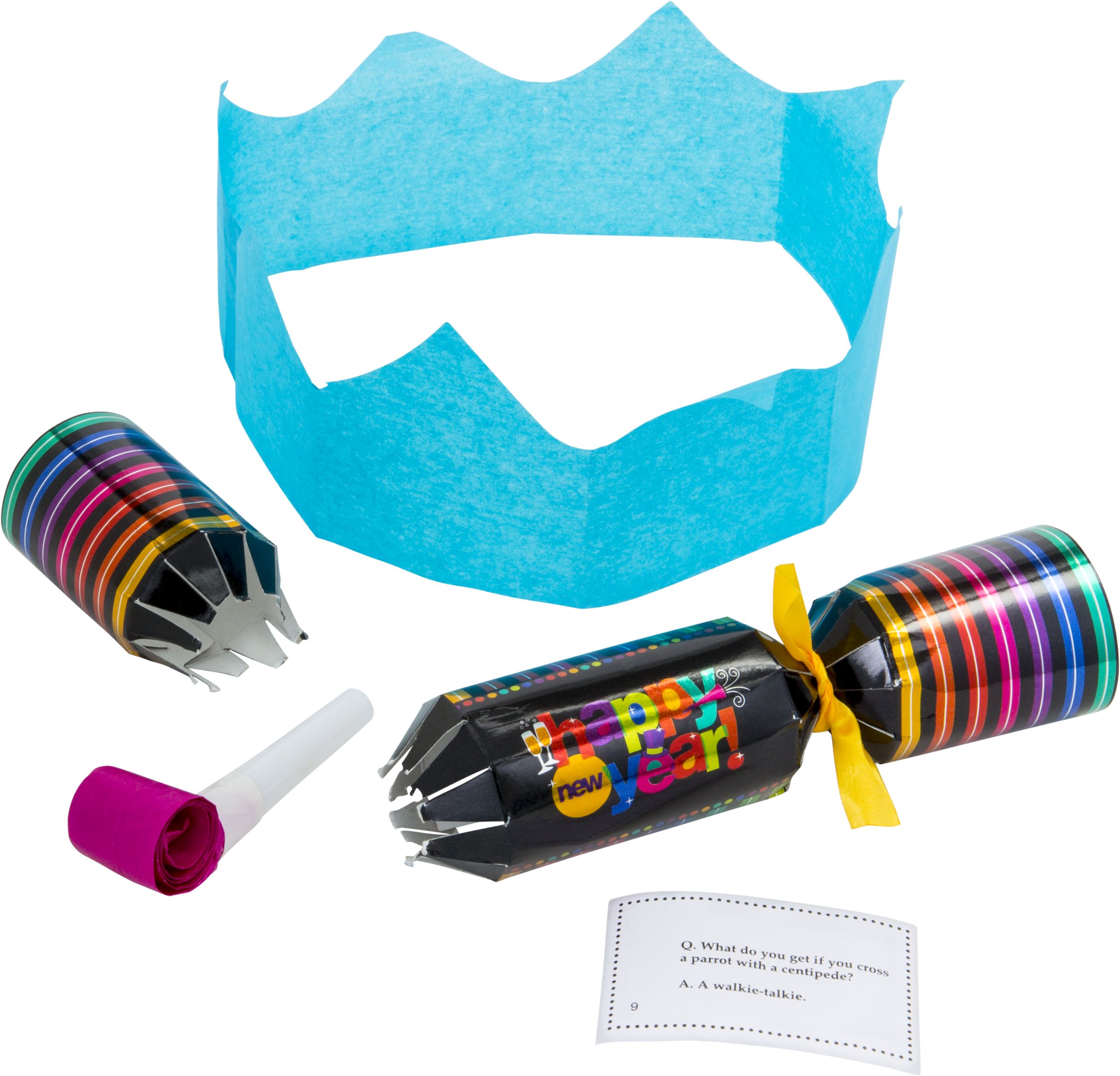 Colourful New Year's Crackers, 8-pk Composite_or_Mixed