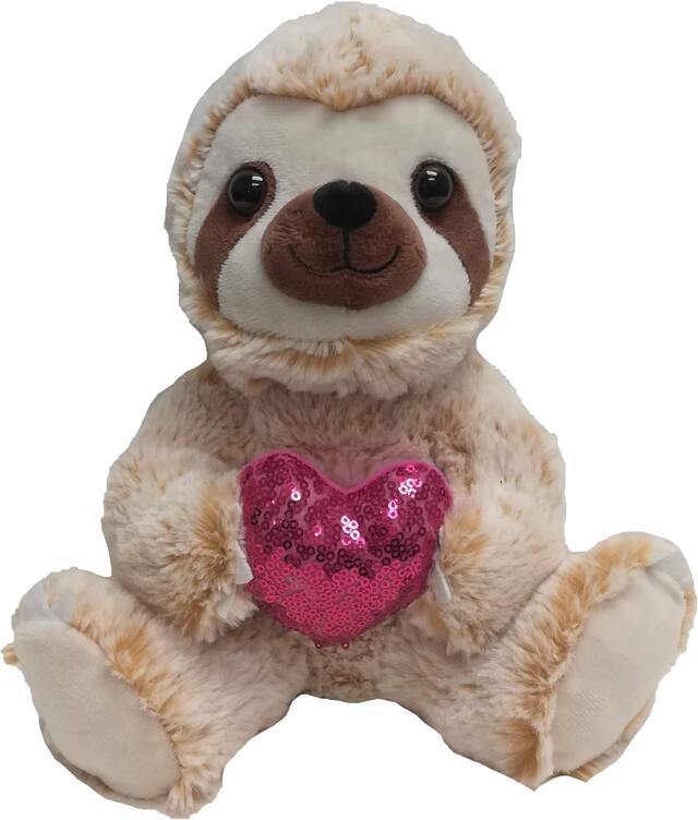 Valentine's Day Sloth Plush Front_Flat