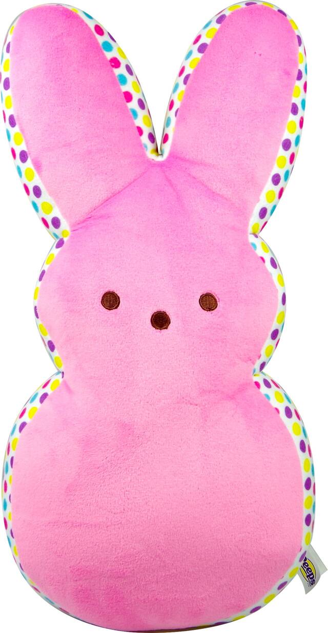 Large Pink & Confetti Dot Peeps Plush Front_Flat