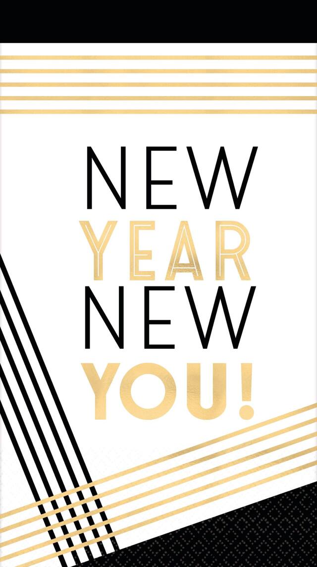 New Year New You Guest Towels, Metallic Gold, 16-pk Front_Flat