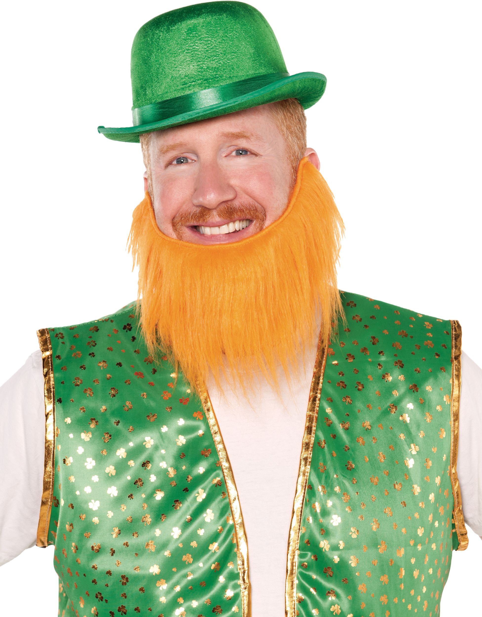 St. Patrick's Day Leprechaun Beard, Ginger/Orange Front_Flat