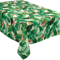 Tropical Jungle Fabric Tablecloth Front_Angled_Right