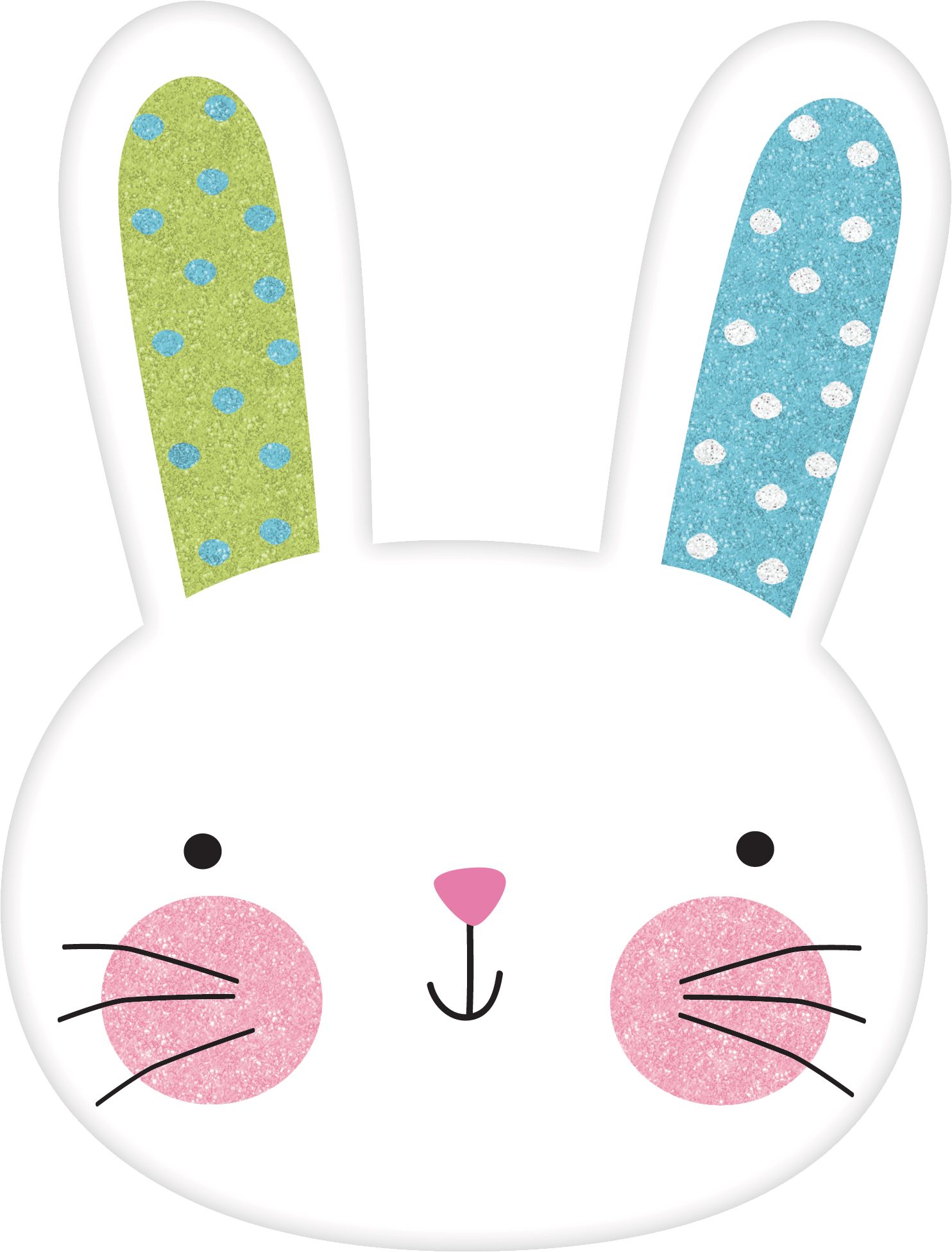 Easter Egg/Bunny/Rabbit Table & Wall Cutout Decorations, Multi-Coloured, 8.5-in, 10-pk, for Easter Front_Flat