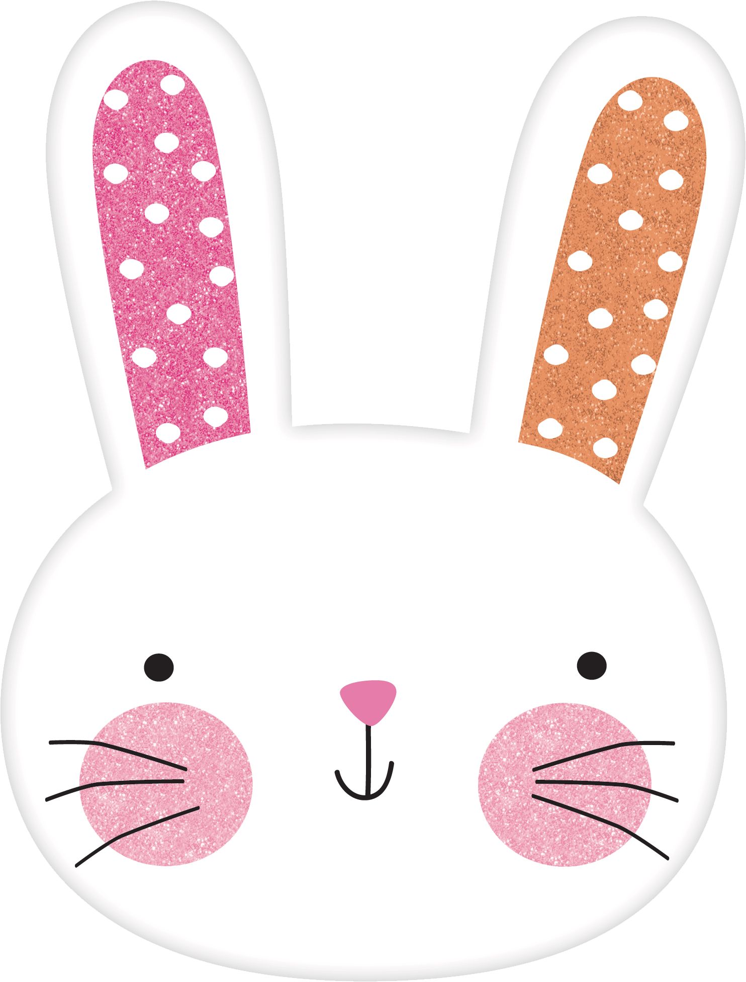 Easter Egg/Bunny/Rabbit Table & Wall Cutout Decorations, Multi-Coloured, 8.5-in, 10-pk, for Easter Front_Flat