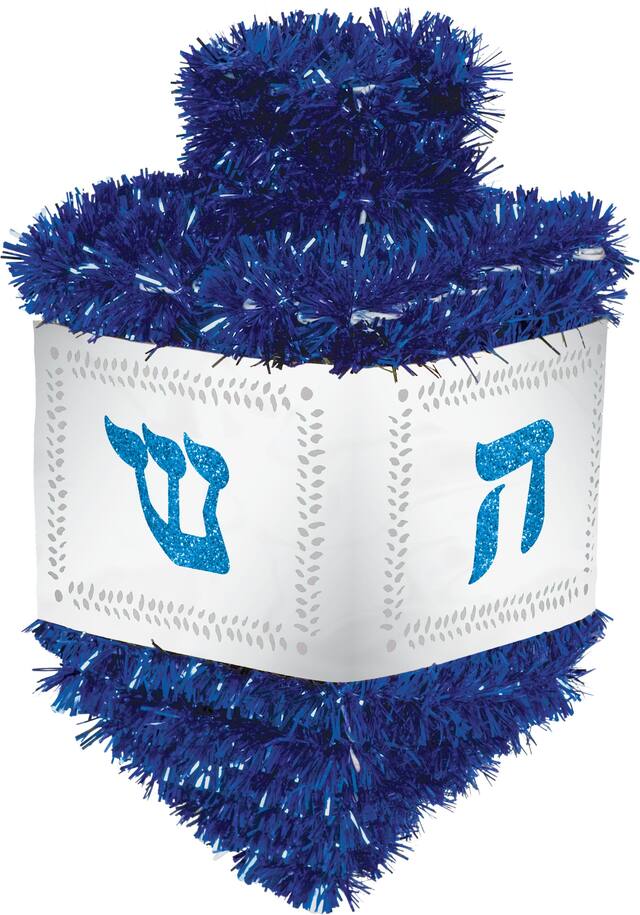 Mini Tinsel Dreidel Front_Angled_Left