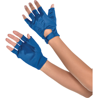 Adult Short Fingerless Gloves, Assorted Colours, One Size, Wearable Costume Accessory for Halloween Composite_or_Mixed